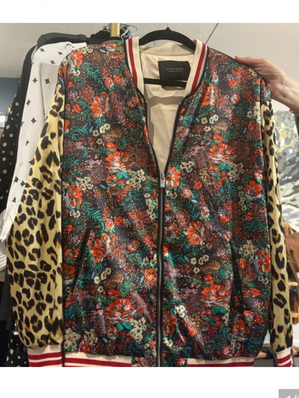 👒Scotch & Soda mixed print bomber zip up jacket